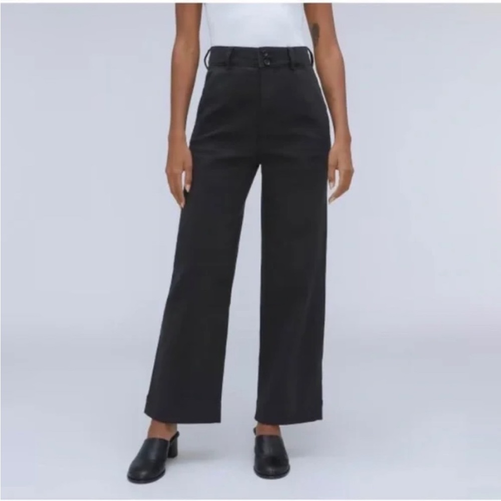 Everlane Black The Organic Wide-Leg Pant in Size 8